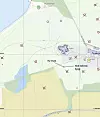Kartet viser hvilke master som skal rives (ringer med kryss) og de to som er foreslått bevart. Ill: Moss kommune