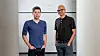 OpenAI-grunnlegger Sam Altman (t.v.) og Microsofts toppsjef Satya Nadella i 2019, da selskapene etablerte et nært samarbeid. Foto: Scott Eklund/Red Box Picture/Microsoft