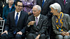 USAs finansminister Steven Mnuchin, Tysklands finansminister Wolfgang Schäuble og IMF-sjef Christine Lagarde under det årlige møtet mellom Verdensbanken og IMF i Washington lørdag.