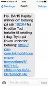 OBS: Først får skyldneren en høflig henstilling på SMS. Foto: BAHS Kapital
