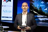 Nkom-direktør John-Eivind Velure, fotografert på scenen på Kiel-ferga under Telecom Cruise i september 2024. Foto: Håvard Fossen