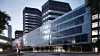 Media City Bergen sett fra gateplan. Bygget skal huse 94 medie- og teknologibedrifter, flere hundre studenter og mer til.
