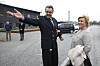 Tolldirektør Bjørn Røse og finansminister Siv Jensen under et besøk i fjor ved grenstasjonen på Svinesund.