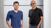 Ifølge ny rapport satser Open AI og Microsoft, her ved sjefene Sam Altman (t.v.) og Satya Nadella, nå stort på KI-maskinvare. Bildet er fra en tidligere anledning.
