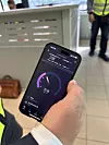 Ekspress: Det går unna med privat 5G innendørs. Speedtest-app viser 1,2 Gbps. Foto: Marius B. Jørgenrud