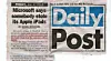 En faksimile av avisoppslaget i Palo Alto Daily Post.