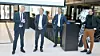 Felles løft: Byrådlederne fra v. Harald Schjelderup (Bergen) og Raymond Johansen (Oslo), finansbyråd Robert Steen (Oslo) og finansbyråd Dag Inge Ulstein (Bergen) innledet i dag et formelt samarbeid om digitale tjenester. Foto: Ola Henning Målsnes, Bergen kommune