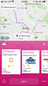 Tilgjengelige drosjeselskaper rangeres etter pris.