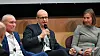 Professor Olav Lysne (midt i bildet) under Inside Telecom-konferansen i november 2018, før operatørene hadde fått beskjed om å holde tett om samtalene med myndighetene. Til venstre ses tidligere leder av E-tjenesten, Kjell Grandhagen. Til høyre sitter leder i Nasjonal kommunikasjonsmyndighet, Elisabeth Aarsæther.