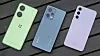Baksiden: OnePlus og Xiaomi har en bakside i plast. Galaxy A54 sin er utført i glass. Det bringer den inn i området til toppmodellene, men gjør den også glattere og mer knusbar. Foto: Odd Richard Valmot