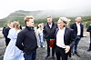 Aker-topp Kristian Røkke (f.v.), Narvik-ordfører Rune Edvardsen og Norkraft-sjef Eirik Frantzen fotografert 7. august på Kvandal-campus.