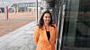 Birgitte Engebretsen, administrerende direktør i Telenor Norge, utenfor Telenor-bygget på Fornebu.