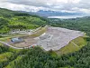 Dronebilde av tomten i Kvandal utenfor Narvik, der det nye datasenteret etter planen skal bygges. Foto: Arash A. Nejad