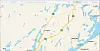 Utsnitt fra Apple Maps som viser både den gamle og den nye traseen for E18 mellom Arendal og Tvedestrand. Den nye ligger lenger øst. Skjermbilde: digi.no