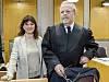 Direktør for Tinius-stifelsen, Kjersti Løken Stavrum, og advokat Jon Wessel-Aas, fra rettssakens første dag. Foto: Arash A. Nejad