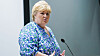 Statsminister Erna Solberg presenterer ny stortingsmelding om politiet.