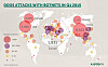 Kartet viser den geografiske fordelingen av tjenestenektangrep første kvartal 2015.