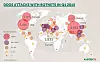 Kartet viser den geografiske fordelingen av tjenestenektangrep første kvartal 2015.