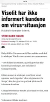 Fake news: Visolit avviser påstandene i Computerworlds artikkel. Ifølge IT-selskapet er saken full av feil. Faksimile: Computerworld 3. oktober 2019