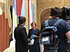 Marianne Andreassen, Stortingets direktør, orienterte et titalls fremmøtte pressefolk tirsdag. Foto: Heidi Sævold