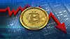 3d illustration of bitcoin over hexadecimal background with failure diagram