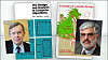 Alfred Aho (t.v) og Jeffrey Ullman foran de to mest kjente lærebøkene de to forfattet sammen.