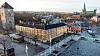 Vår frues kirke, Hornemansgården, Nidarosdomen og rådhuset i Trondheim bak.