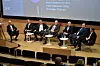 Panelet fra 2018. Fra venstre, i daværende roller: Redaktør i Inside Telecom, Varog Kervarec; regulatorisk direktør Siri Kalager i Telenor; juridisk direktør Frode Lillebakke i Telia, styremedlem Jan Edvard Thygesen i Chili Mobile; fagsjef Kenneth Olsen i Nkom; Happybytes-sjef Thomas Sandaker og kommunikasjonsdirektør Reynir Jóhannesson i Ice. Foto: Stig B. Fiksdal
