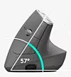 Vinkelen på 57 grader er for å få minst mulig belastning på musklene når du holder i musen. Foto: Logitech