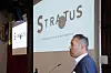 Teknologisjef Stig Alstedt i Hewlett Packard Enterprise representerte alliansepartnerne til Sopra Steria under presentasjonen hos Forsvarsmateriell. Foto: Foto