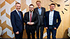 Næringsministeren på besøk hos Iteras Kiev-kontor. F.v.: Norges ambassadør i Ukraina, Ole Terje Horpestad; Næringsminister Torbjørn Røe Isaksen; Itera-sjef Arne Mjøs og leder av Iteras Kiev-kontor, Igor Mendzebrovski