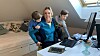 Cecilia Flatum er managing partner i Deloitte Norge. Her jobber hun fra hjemmekontoret med sin to sønner.