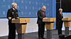 Fremleggelsen av EOS-tjenestenes åpne trusselvurderinger for 2022. Fra venstre viseadmiral Nils Andreas Stensønes i Etterretningstjenesten, Hans Sverre Sjøvold i PST og Sofie Nystrøm i NSM.