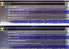 HUD-grensesnittet i lydredigeringsprogrammet Audacity. Bildene viser hvor mye en bruker må skrive for å få fram riktig valg når brukeren nettopp har tatt i bruk systemet (øverst) og når systemet har lært brukeren å kjenne (nederst). Bilde: Jo-Erlend Schinstad