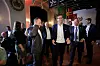 Fra venstre: Teknologisjef Tor Neset og Skandinavia-sjef Kjell Rusti i Sopra Steria på vei opp fra salen like etter alliansen «StraTus» ble annonsert som vinner av Forsvarsmateriells plan- og designkonkurranse for skytjenester i juni 2019. Foto: Frank Holtschlag / Nyebilder