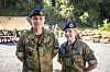 Kadett Hagander og kadett Essebo skal starte på tredje året på cyberingeniørskolen. De har hatt ansvaret for opplegget på teknologidagen. Foto: Kristian Kapelrud