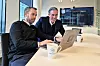 Sivilingeniør og elektroingeniør Kjell Rune Øyrås og Paal Holmboe har jobbet med backup og infrastruktur på norsk jord i et par tiår. Foto: Marianne Gjessing