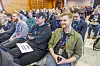 I årets finale var det bare mannlige finalister. Her ser du Nils Holten (fremst til høyre) og Marius Kotlarz (til venstre) på første rad av finalistenes rekker. Shayan Alinejad (til høyre) og Nils Danielsen (til venstre) er synlige på raden bak. Foto: Arash A. Nejad