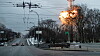 − Du kommer til et punkt i en krig der det er enklere å bombe noe enn å ta det ut digitalt, sier Knut Grandhagen i Cyberforsvaret. Her sprenger russerne et TV-tårn i Kyiv, 1. mars 2022.