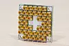 Slik ser Intels superledende 17-qubit kvanteprosessor ut. Foto: Intel Corporation