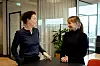 Administrerende direktør Elise Lindeberg (til venstre) og Jannicke Hilland, styreleder i Skygard og konserndirektør for infrastruktur i Telenor. Foto: Armin Jadidi, Hafslund
