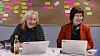 Administrerende direktør Torbjørg Vanvik og direktør for medisin og analyse, Nina Kongshaug, i Helseplattformen under produksjonssettingen natt til 12. november. Foto: Helseplattformen