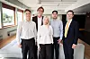 Eirik Frogner (t.v.) i Metier, Olaf A. B. Styrmoe i Bulk, Ina Hansen Ofte i Norsk Datasenterindustri, Maciej Pulit i Forcec DC og Rikard Schuitema Lappegård i Schjødt i styret nyopprettede YiDC vil samle fagfolk under 40 som jobber i datasenterbransjen. Foto: Eirik Helland Urke