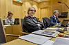 Personvernadvokat Eva Jarbekk prosederte saken for Grindr i Oslo tingrett. Bak til venstre sitter Kelly Peterson Miranda som var i Norge for å overvære rettsaken. Foto: Arash A. Nejad