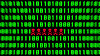 Red virus alert in a green binary code