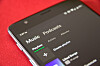 CLUJ, ROMANIA - JUL 17, 2019: Spotify application running on an Android device. Spotify app illustrative editorial. Spotify Music.